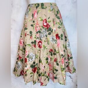 CAbi | Rose Lawn Garden Print Pleated Skirt